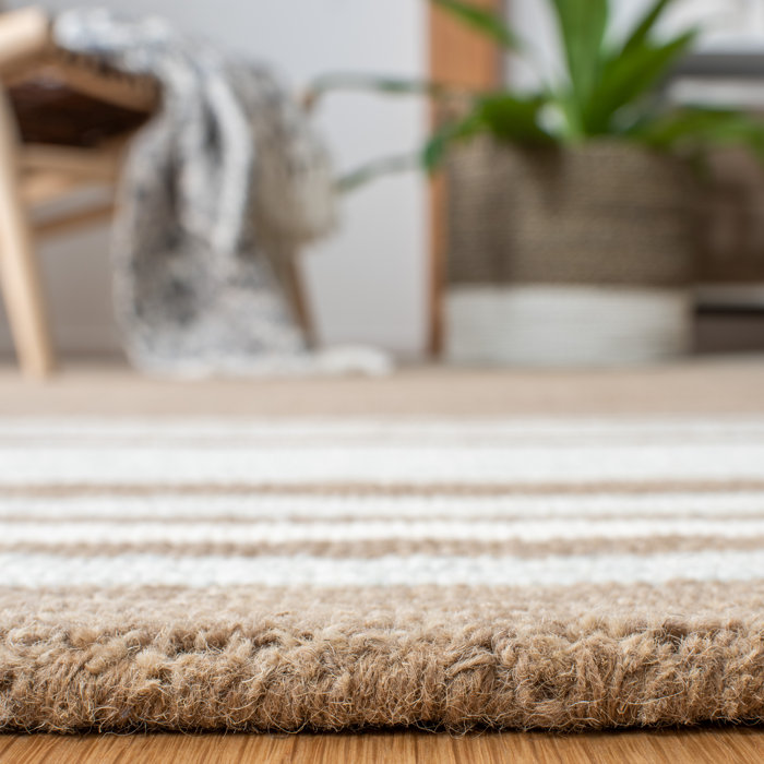 Gracie Oaks Master Handmade Wool Brown/Ivory Rug Wayfair